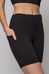 THE BUTTER ROCKS BIKE SHORT MIDDIES - BLACK