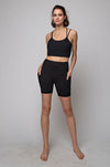 THE BUTTER ROCKS BIKE SHORT MIDDIES - BLACK