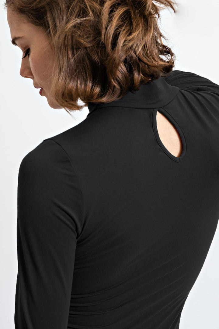 THE BUTTER MOCK BODY SUIT - BLACK