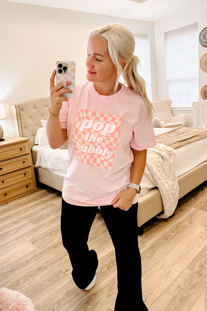 THE POP THE BUBBLY 6TH BDAY TEES