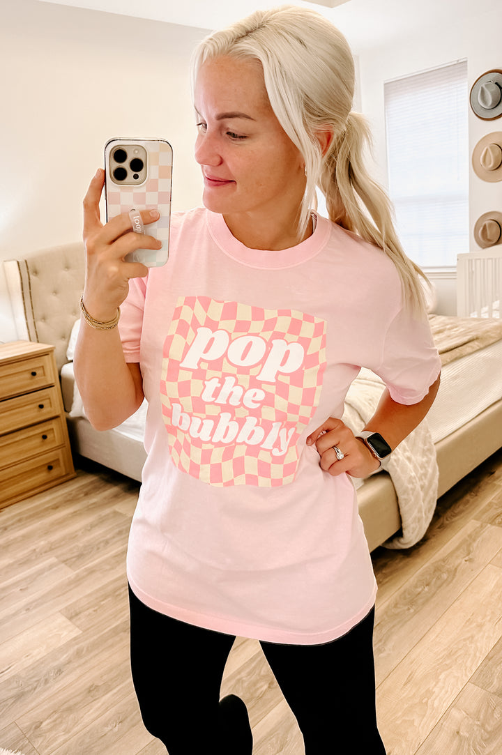 THE POP THE BUBBLY 6TH BDAY TEES