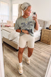 THE BUTTER RIBBED NOTCH BIKE SHORTS - SEASHELL