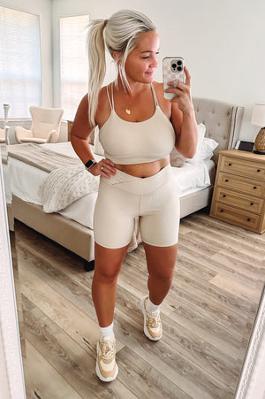 THE BUTTER RIBBED BRALETTE- SEASHELL