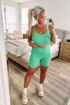 THE BUTTER RIBBED NOTCH BIKE SHORTS - DIGITAL GREEN