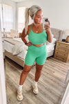 THE BUTTER RIBBED NOTCH BIKE SHORTS - DIGITAL GREEN