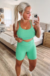 THE BUTTER RIBBED NOTCH BIKE SHORTS - DIGITAL GREEN