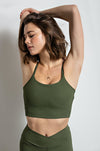 THE BUTTER RIBBED BRALETTE- OLIVE