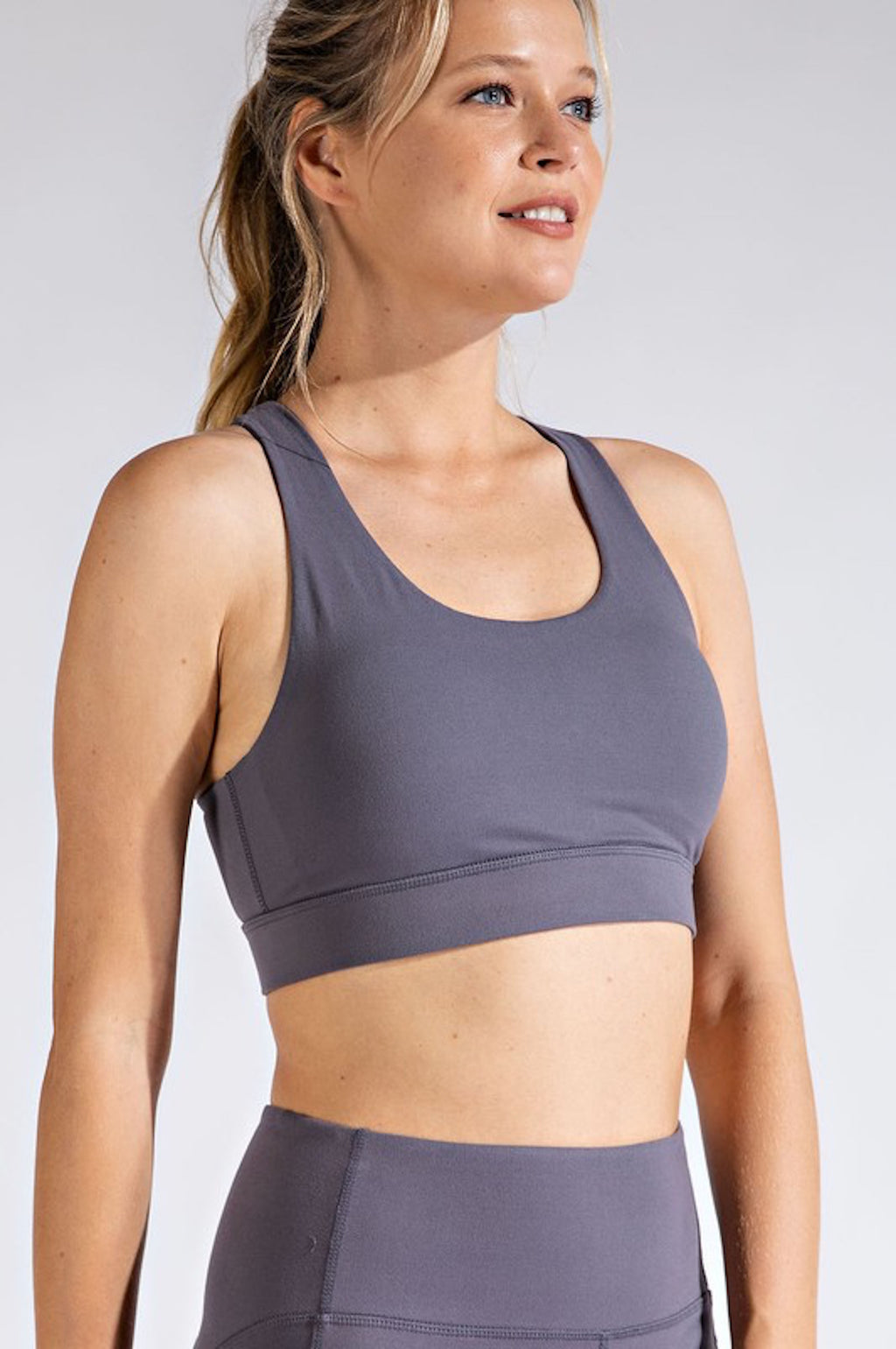 THE BUTTER MESH BRALETTE - CHARCOAL