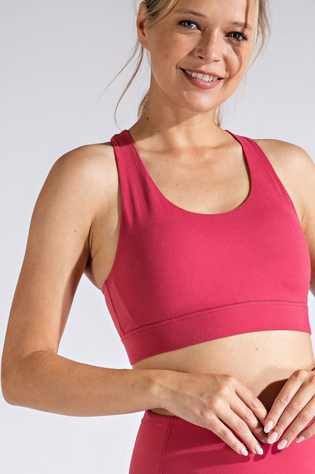 THE BUTTER MESH BRALETTE - CORAL