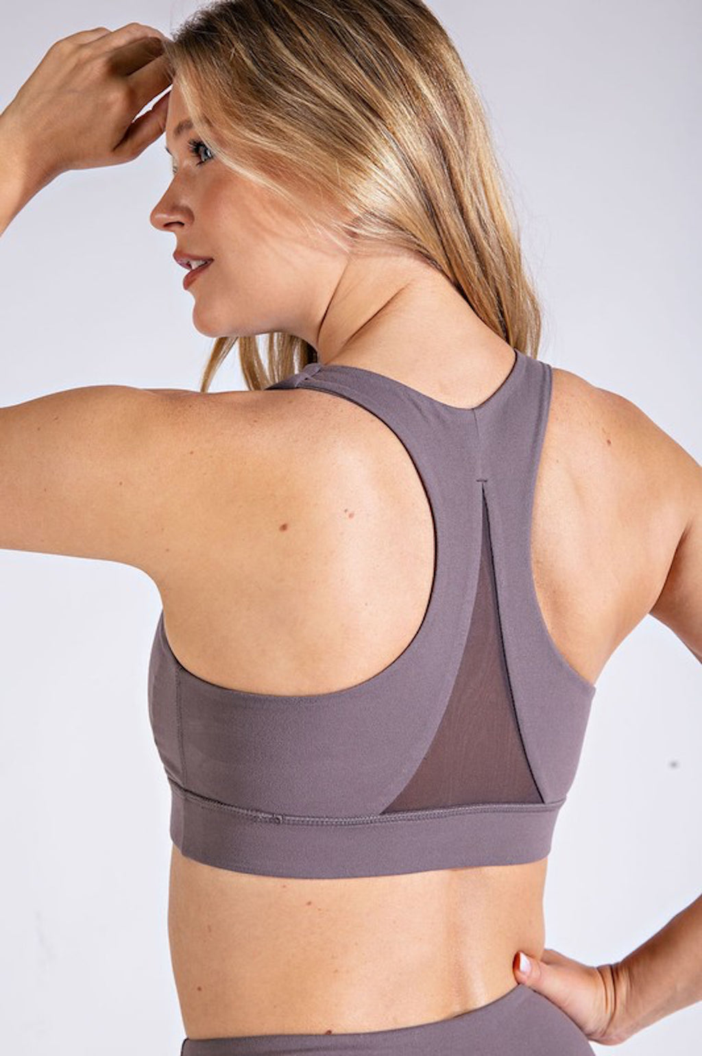 THE BUTTER MESH BRALETTE - SMOKY GREY