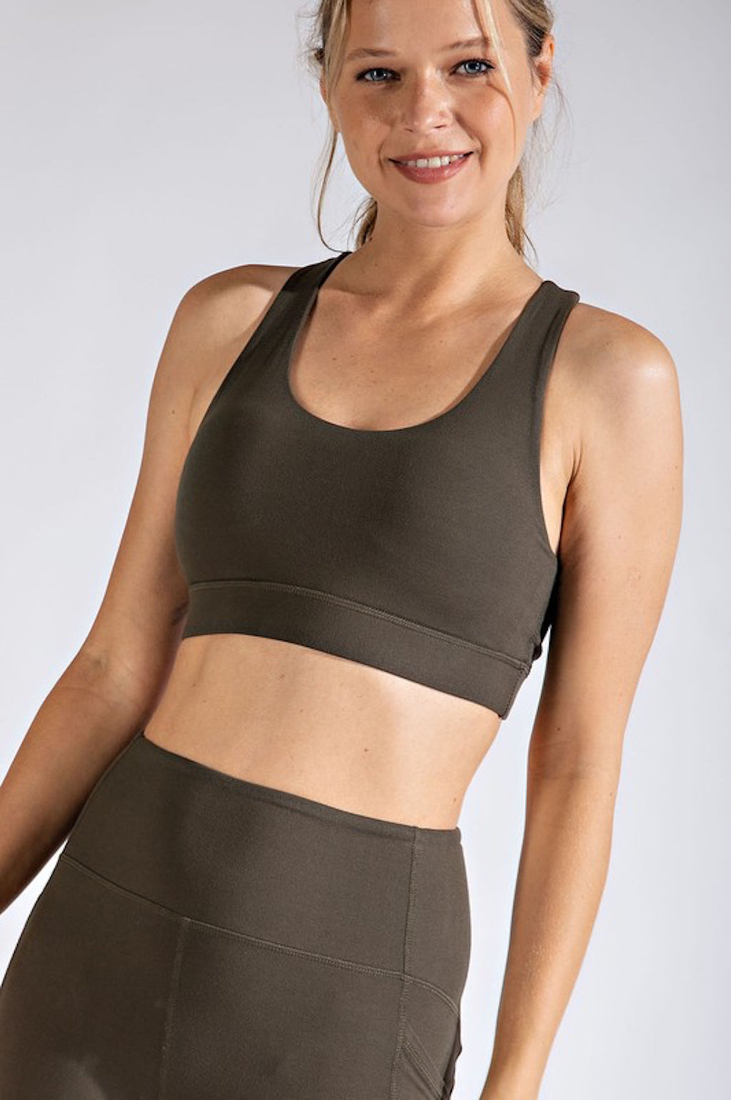 THE BUTTER MESH BRALETTE - OLIVE