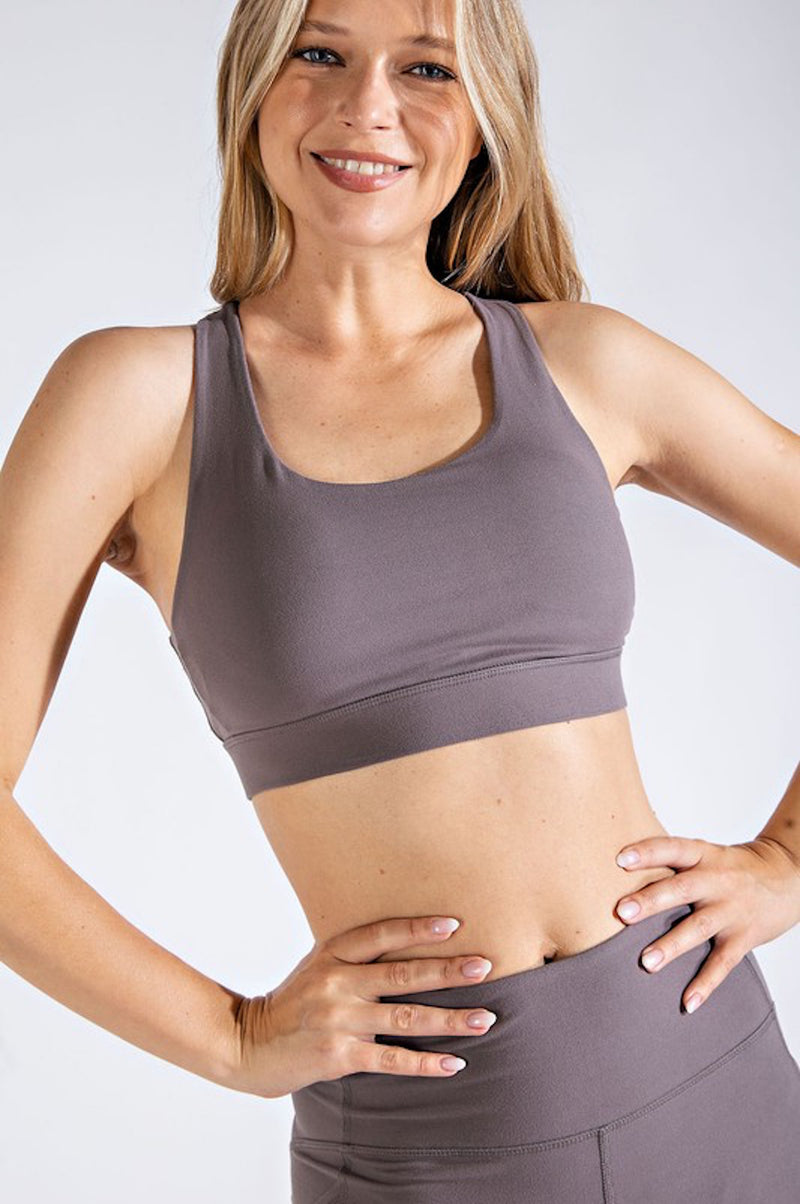 THE BUTTER MESH BRALETTE - SMOKY GREY