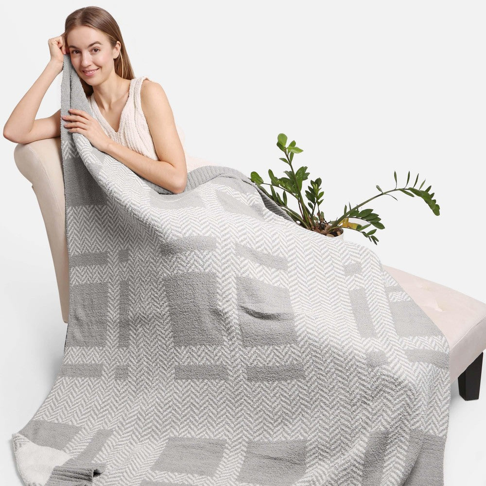 THE IT WAS ALL A DREAM - GREY HERRINGBONE PLAID
