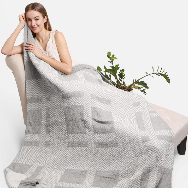 THE IT WAS ALL A DREAM - GREY HERRINGBONE PLAID