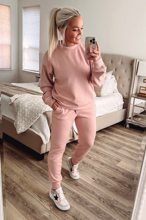 THE BUTTER PONTI JOGGERS - PINK