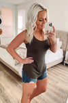 THE BUBBLY BASIC TANK - OLIVE