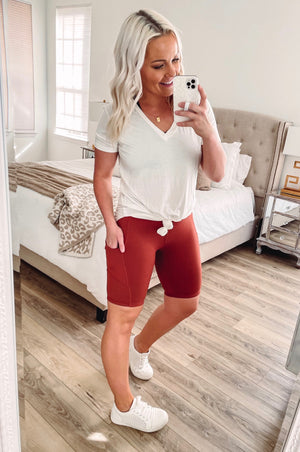 THE BUTTER ROCKS BIKE SHORT - DK. TERRACOTTA
