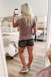THE BUBBLY BASIC V-NECK TEE - DK. COCO