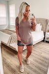 THE BUBBLY BASIC V-NECK TEE - DK. COCO