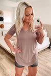 THE BUBBLY BASIC V-NECK TEE - DK. COCO