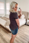 THE BUBBLY BASIC V-NECK TEE - CHARCOAL