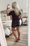 THE BUBBLY BASIC V-NECK TEE - CHARCOAL